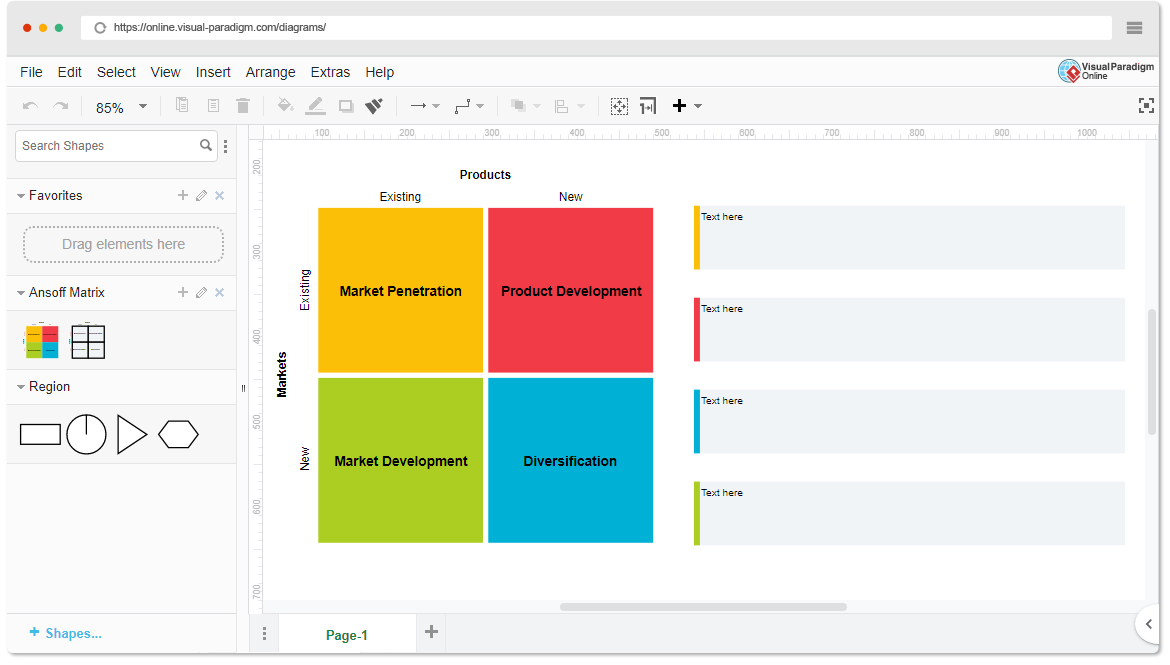 Ansoff Matrix Template