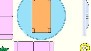 Living room floorplan template: Cozy Living Room (Drawn with the online Floor Plan software)