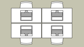 Work office floorplan template: Open Work Office (Drawn with the online Floor Plan software)