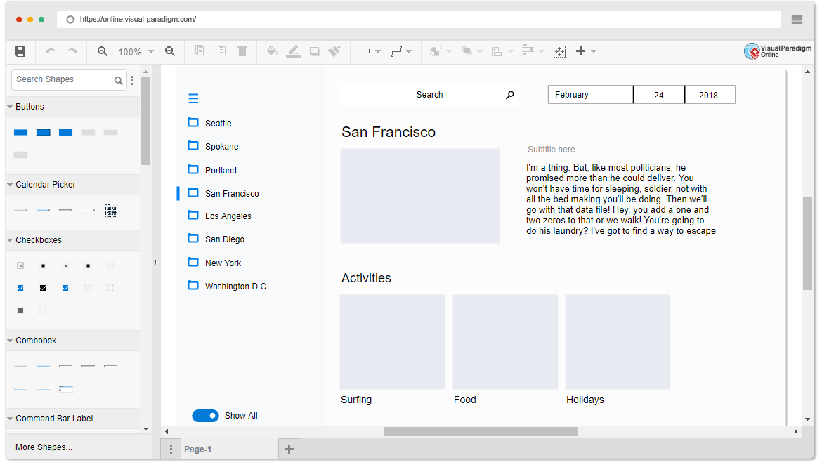 Fluent Design Wireframe Tool
