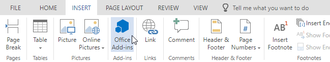 Opening Office Add-ins