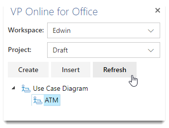 Refreshing embedded diagrams