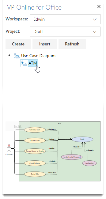 Selecting diagram
