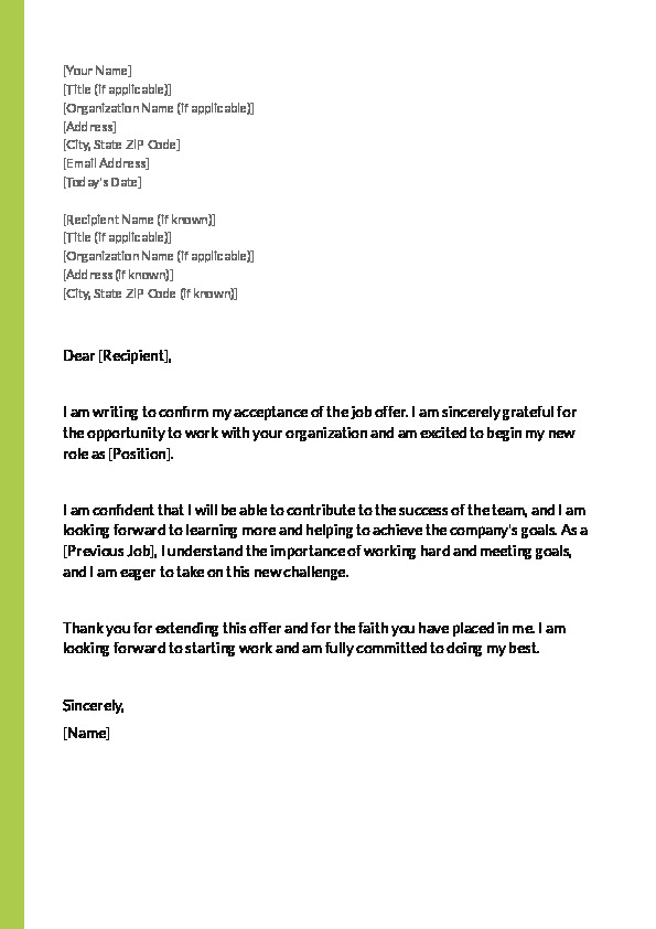Accept a job offer