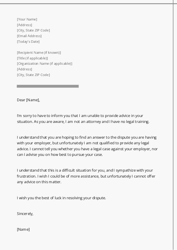Unable to Provide Advice