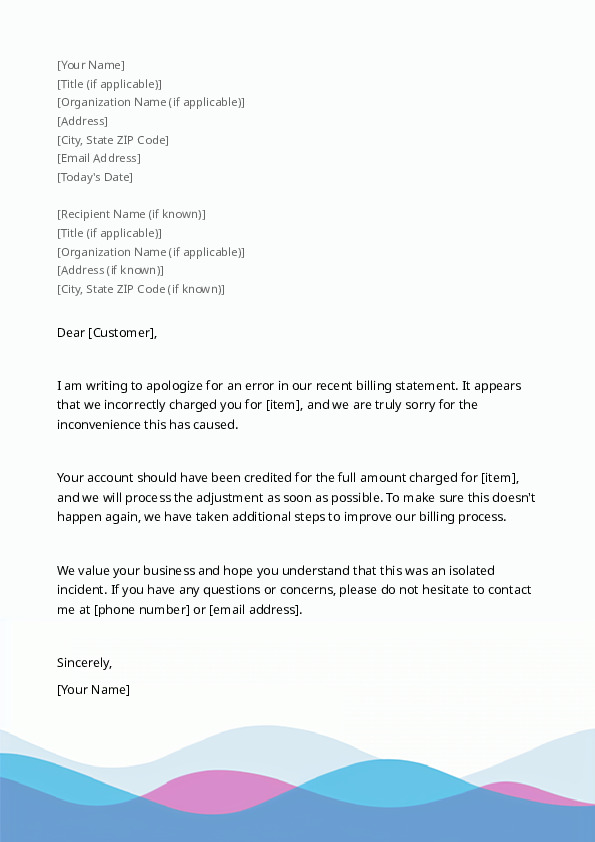 Apologize For an Invoice or Billing Error2