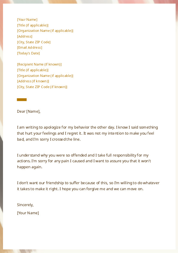 Apologize For Hurt Feelings