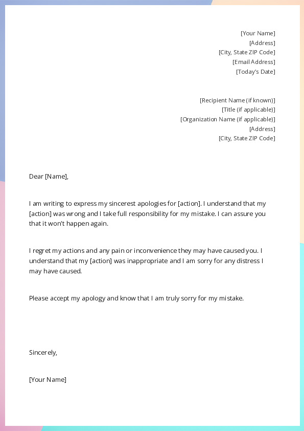 Apology Letter