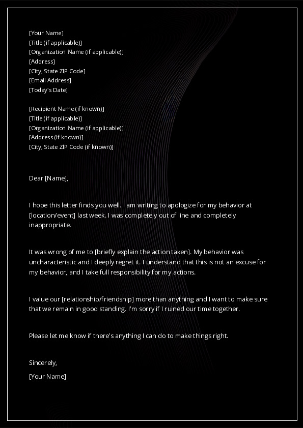 Personal Apology