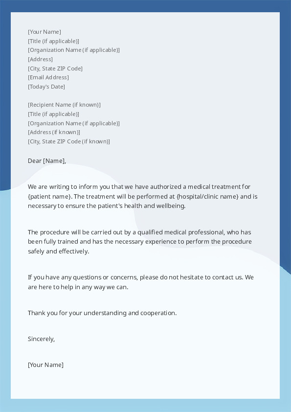 Authorize Medical Treatment