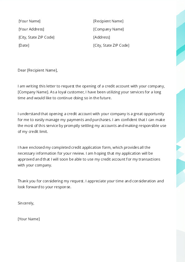 Request or Apply For a Credit Account