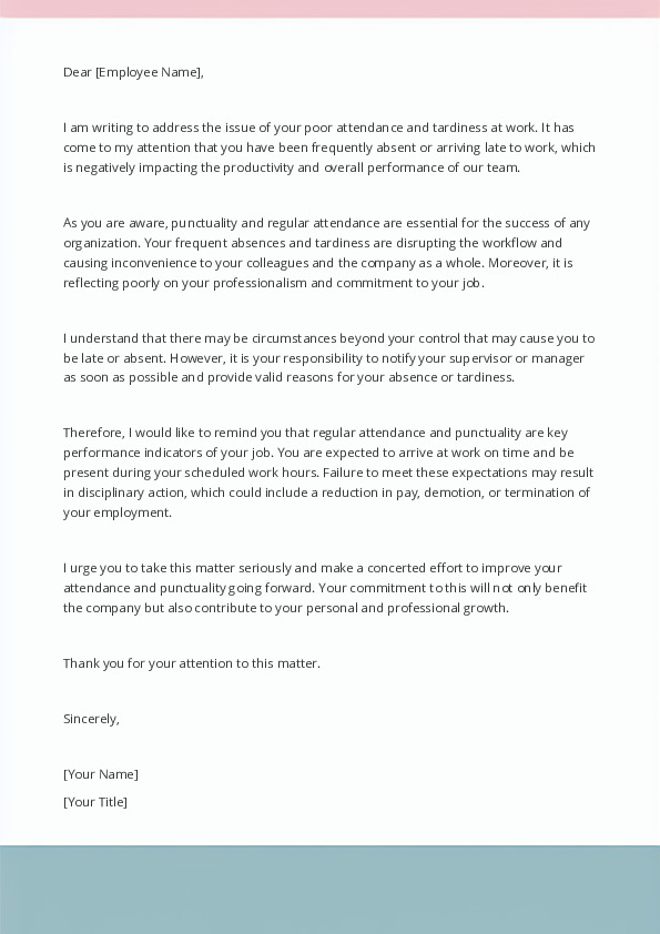 Reprimand an Employee For Poor Attendance or Tardiness