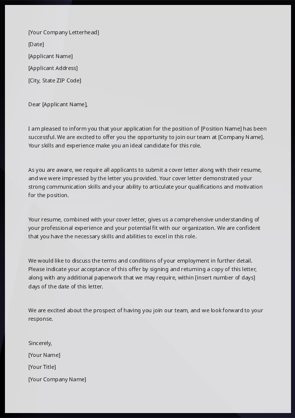 Cover letters to accompany your resume