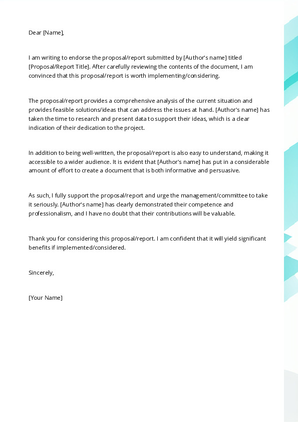 Endorse a Proposal or Report 2
