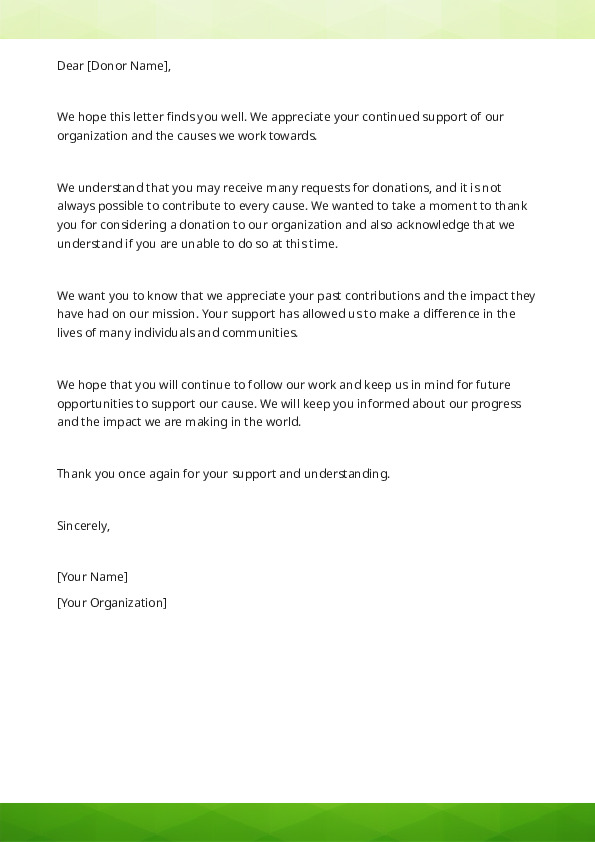 Decline a request for a donation