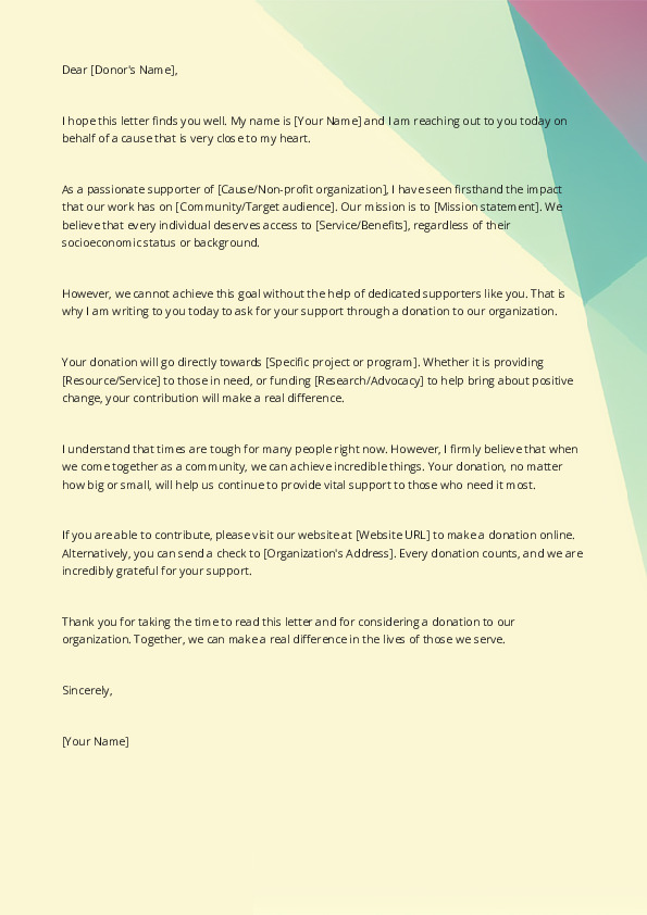 Write a fundraising letter