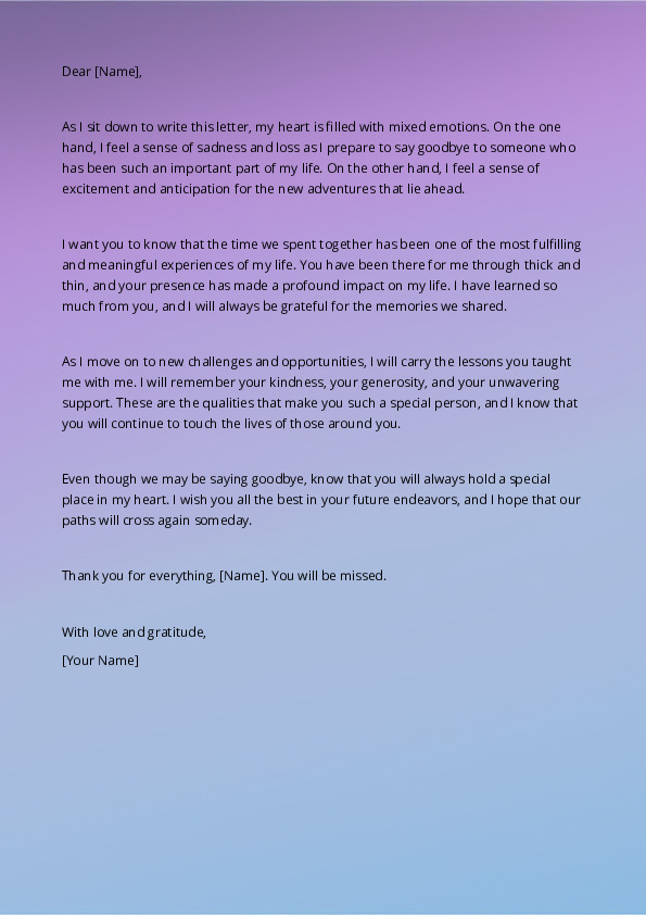 Farewell Letters