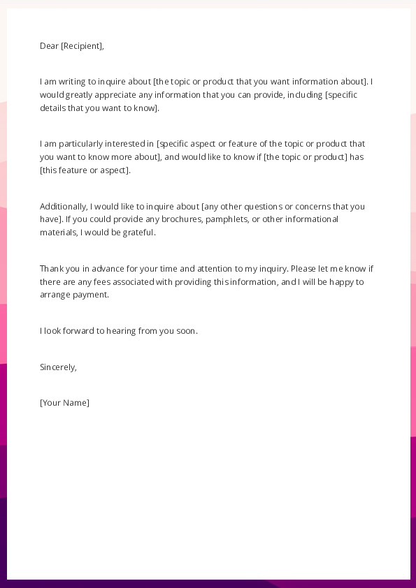 Request information