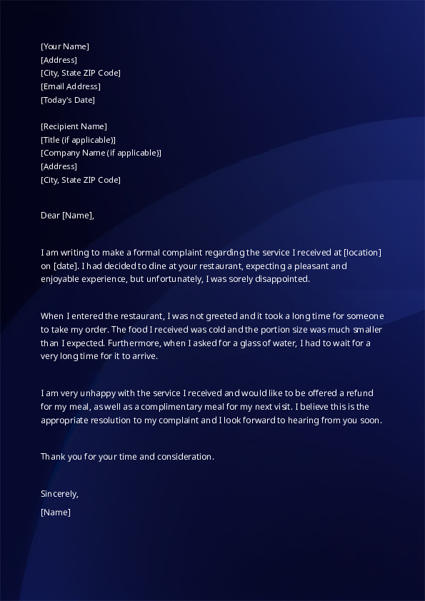 Complaint Letter