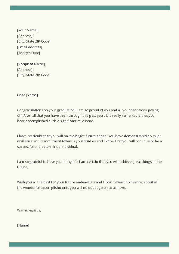 Congratulation Letter for Graduation