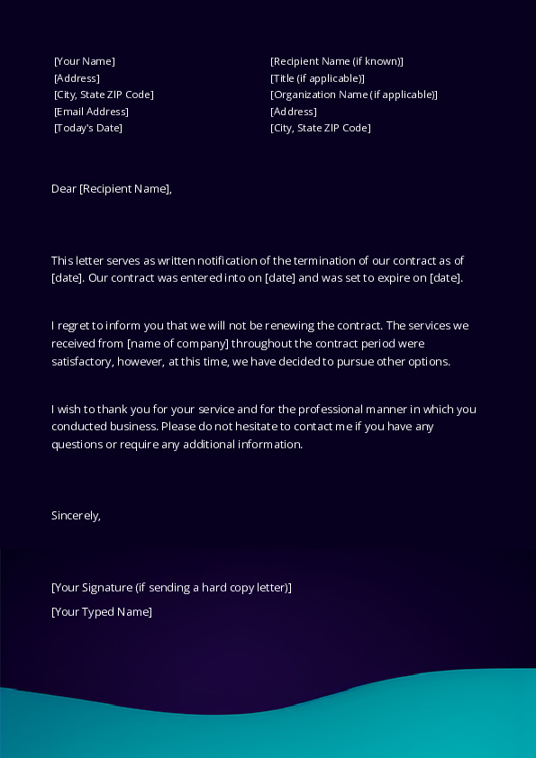 Contract Termination Letter 2