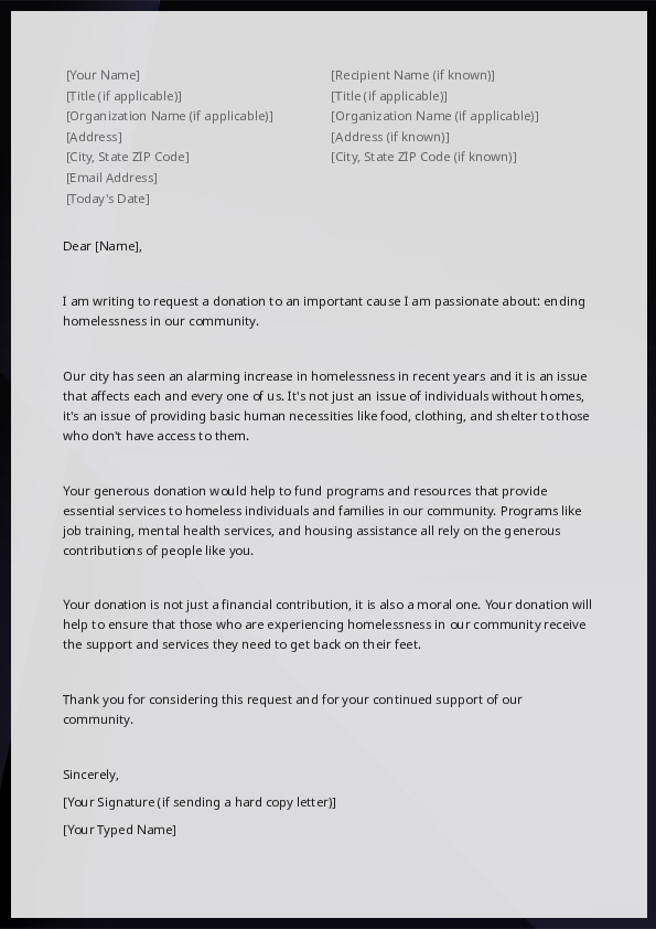 Donation Request Letter 2