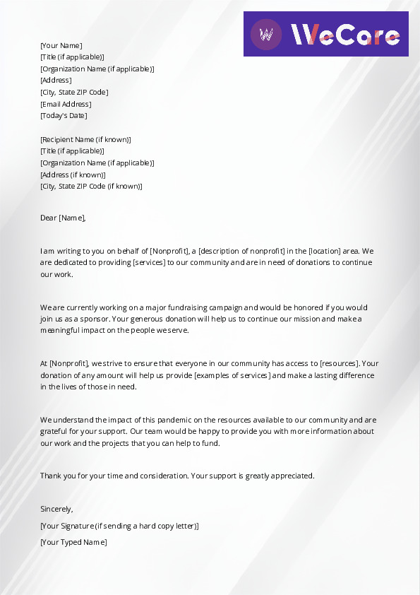 Fundraising Letter