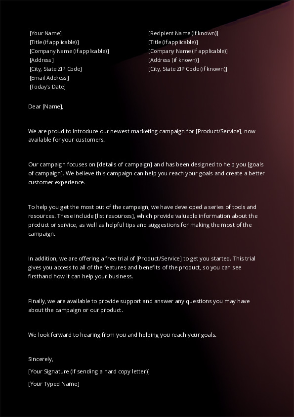 Marketing Letter