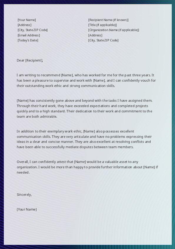 Recommendation Letter