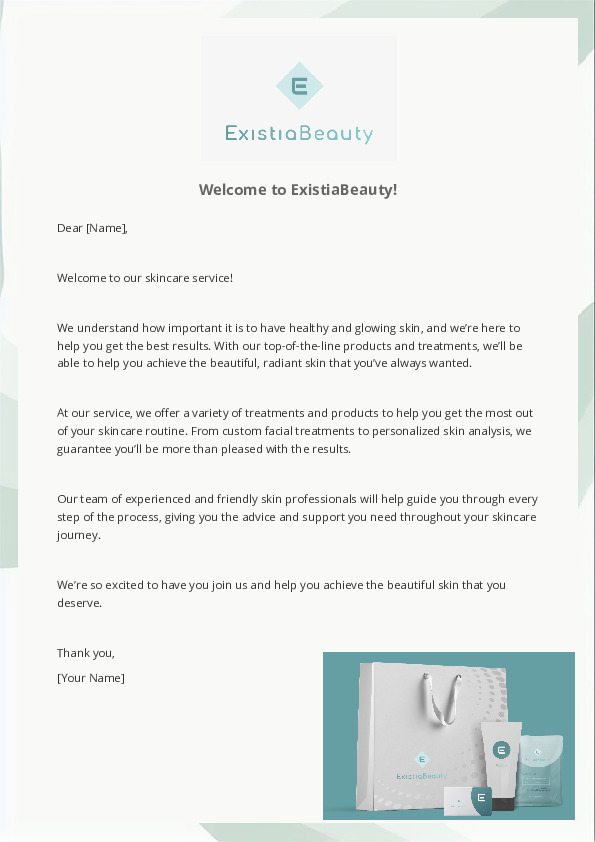 Welcome Letter