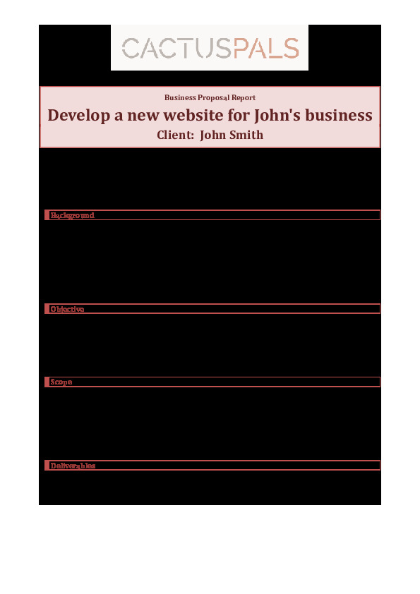 Business Proposal Report