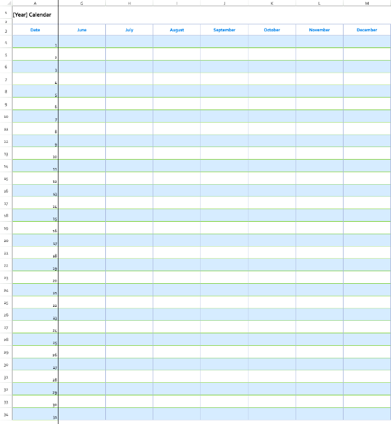 Calendar (Any Year, Vertical)