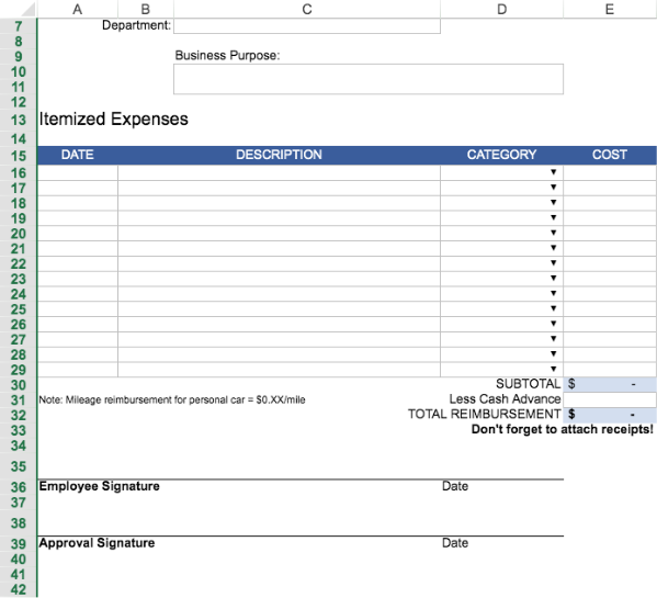 PTA Reimbursement Form