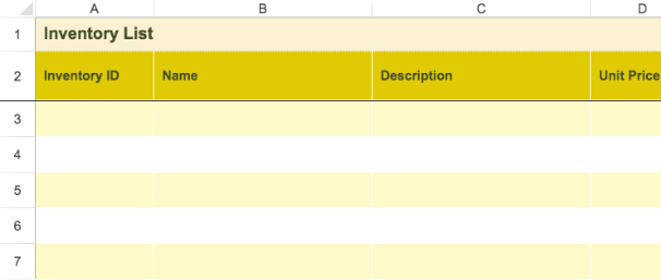 Inventory List