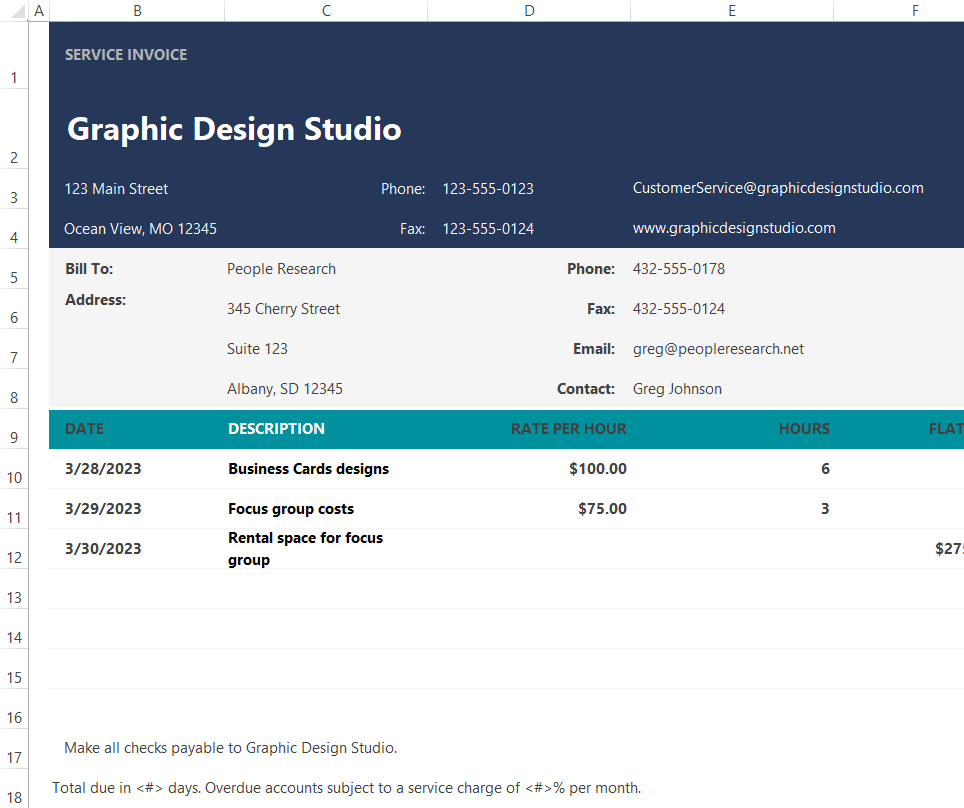 Service Invoice