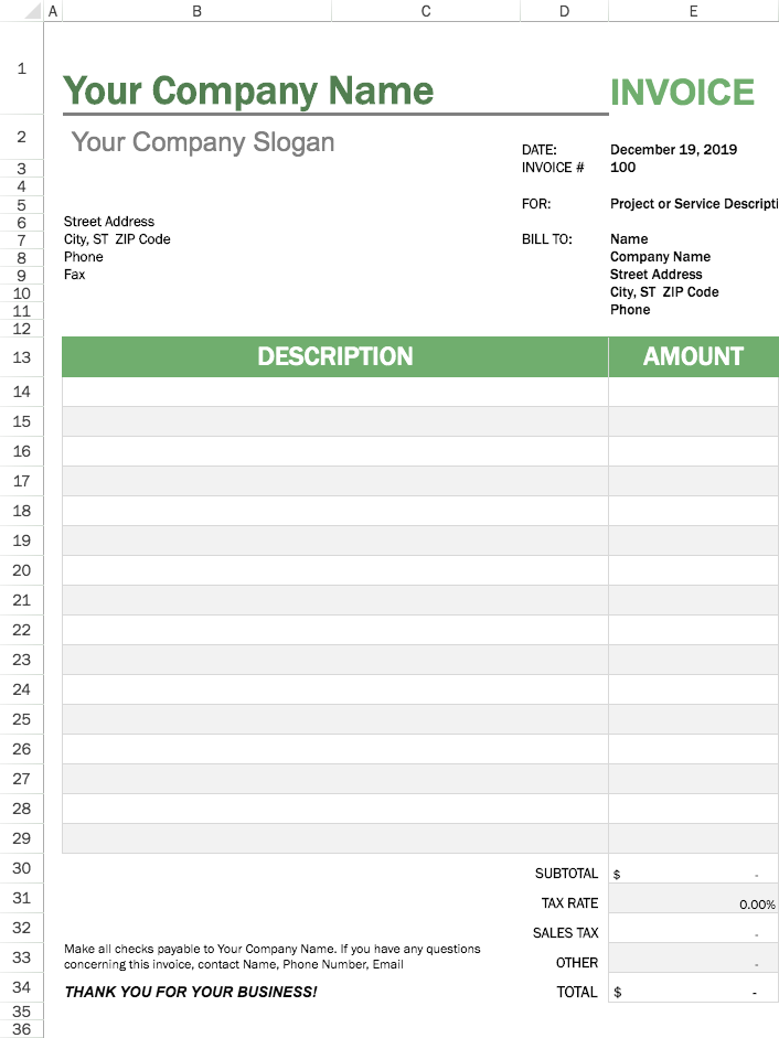 Invoice With Tax Calculation